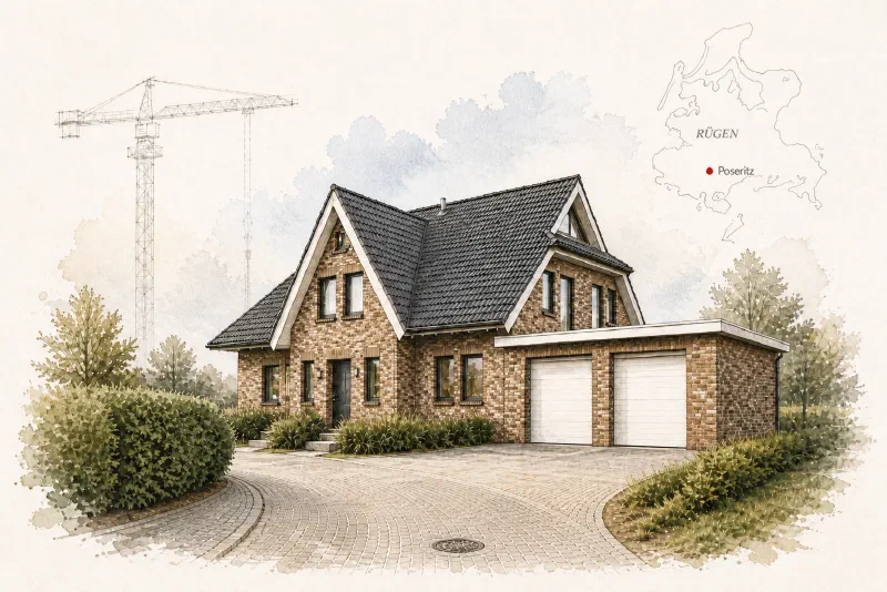 Wohnhaus als Beispiel f&uuml;r ein Bauprojekt