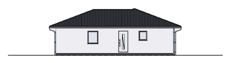 Anonymisierte Ansicht eines Bungalows mit Walmdach