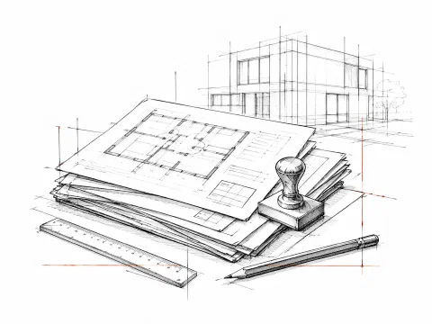 Bauantrag Illustration