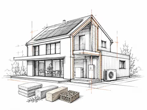 Förderfähiges Bauen Illustration