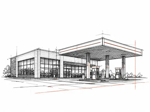 Gewerbebau Illustration