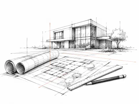 Hausbau Illustration
